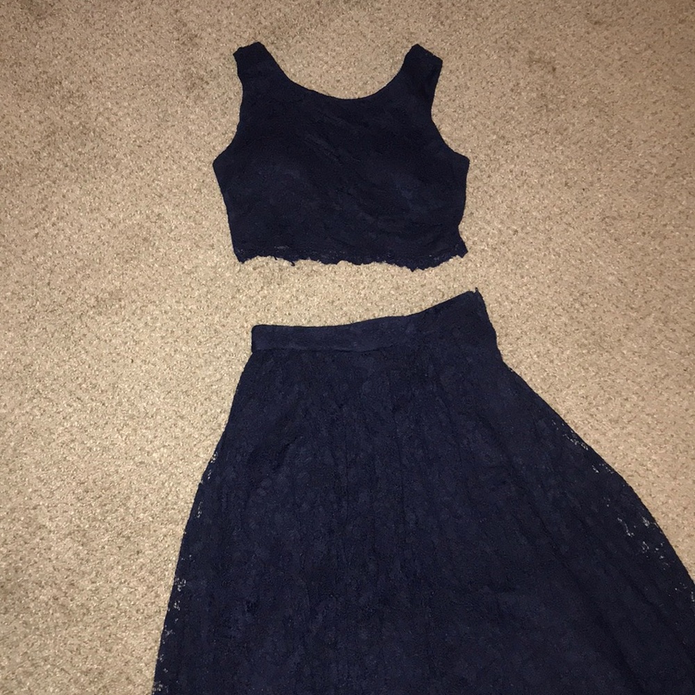 Floral Lace Two Piece Dress